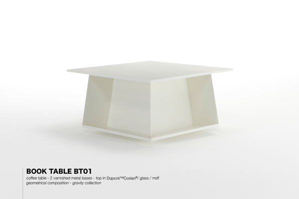 Coffee Table Magazine Rack - Design Luca Casini "BT01" gravity collection - metal and DuPont™ Corian®