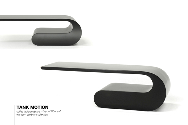 Coffee Table Sculpture - Tank Motion - design Luca Casini - Luca Casini Editions Milano